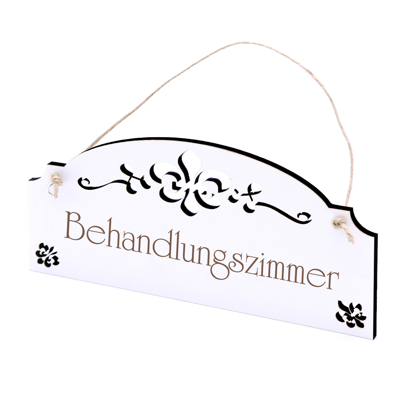 Schild Behandlungszimmer - Vintage Türschild mit Ornamenten