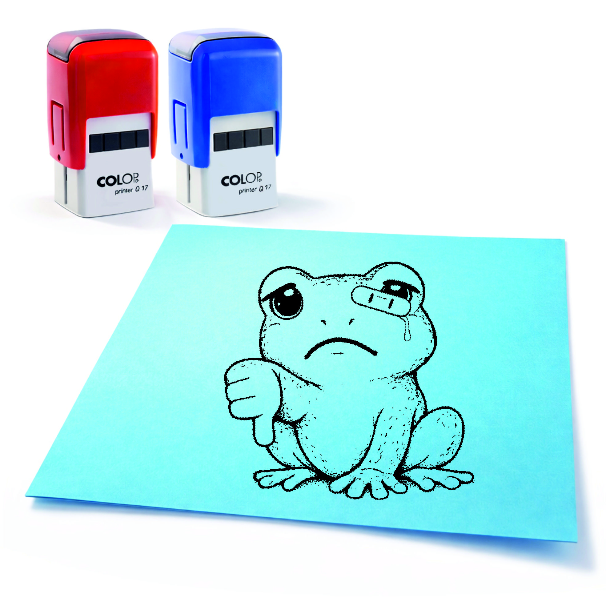  Lehrer Automatikstempel Frosch Motivationsstempel Schüler – Tiermotive Daumen runter – Abdruck 16 x 16 mm