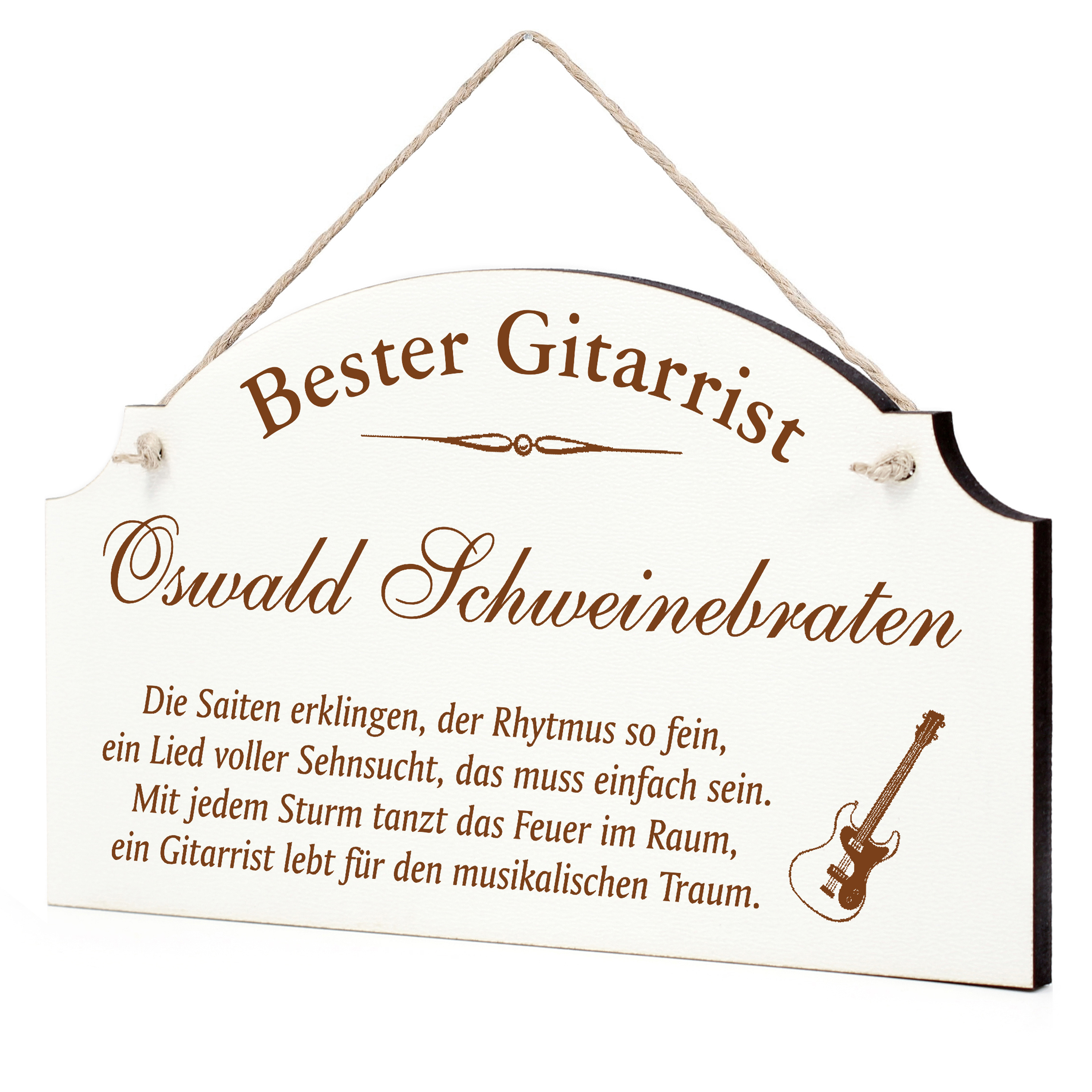 Schild Bester Gitarrist Beste Gitarristin Geschenk - lustige Geschenke in 3 Größen zum Geburtstag