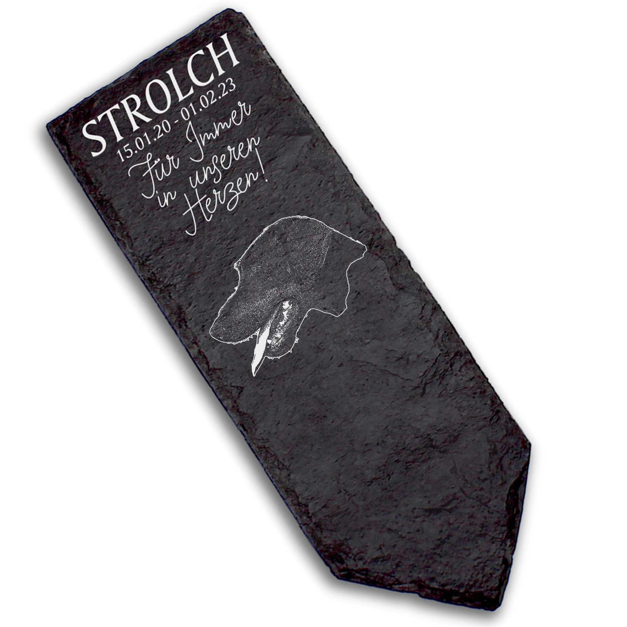 Grabstecker Grabschmuck Grabstein - Dobermann  - Personalisiert Grab Deko 8 x 22 cm Grabdekoration