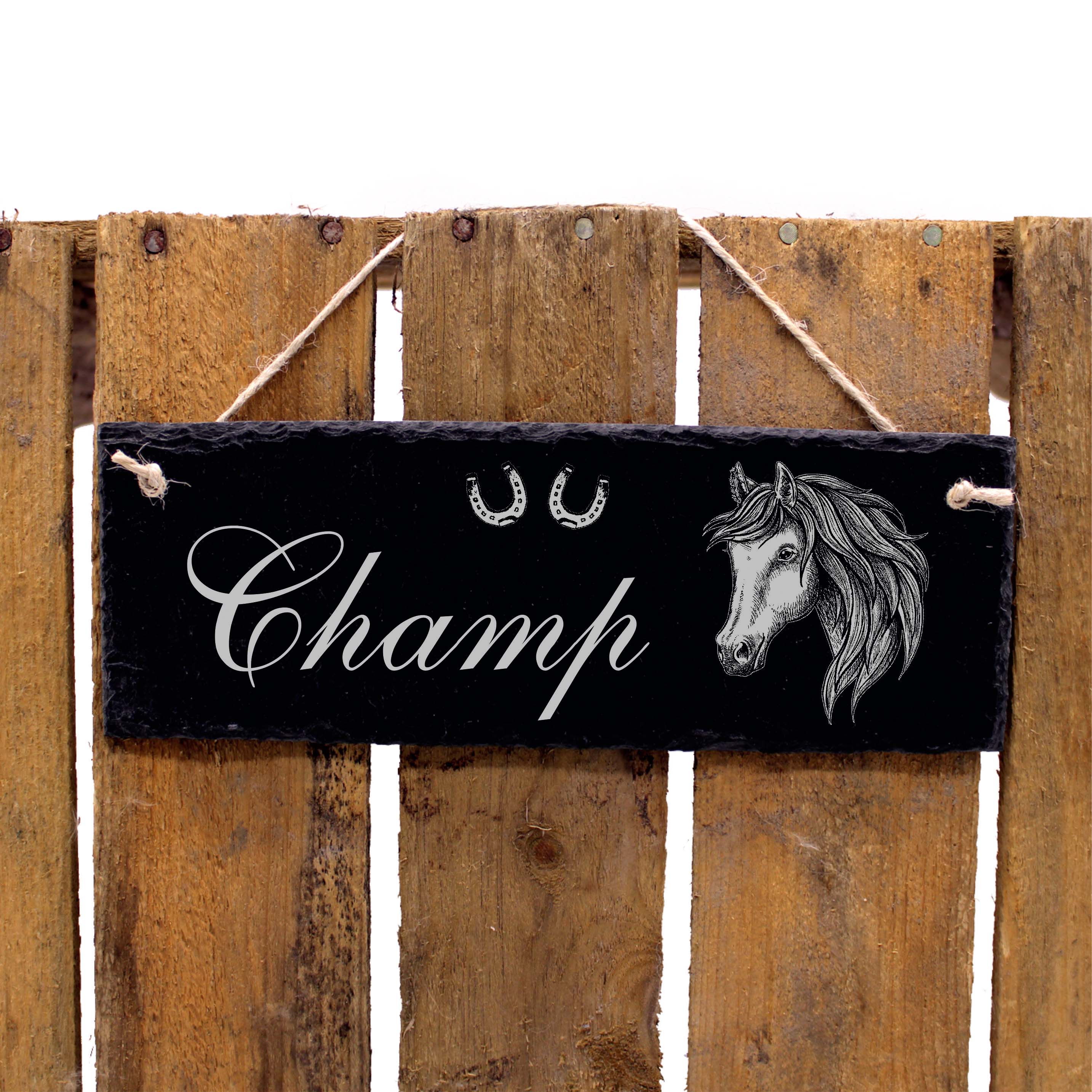 Schiefertafel Andalusier - Türschild mit Namen - zum Anhängen 22 x 8 cm