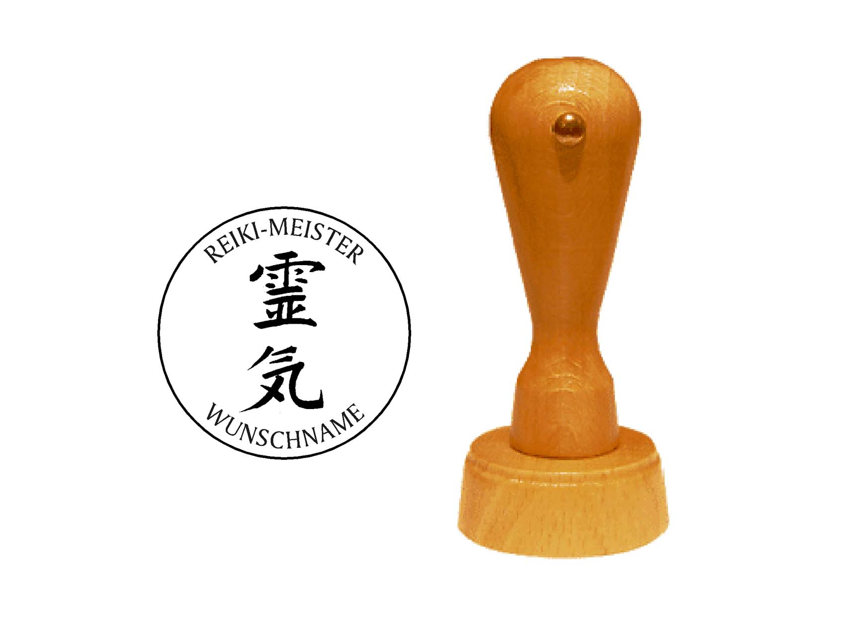 Reiki 1 Stempel Reikimeister Holzstempel mit persönlichem Wunschtext