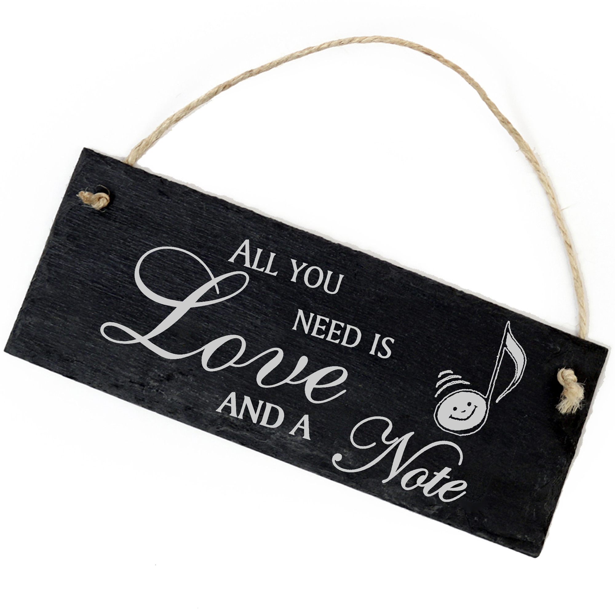 Schiefertafel Deko Note Schild 22 x 8 cm - All you need is Love and a Note