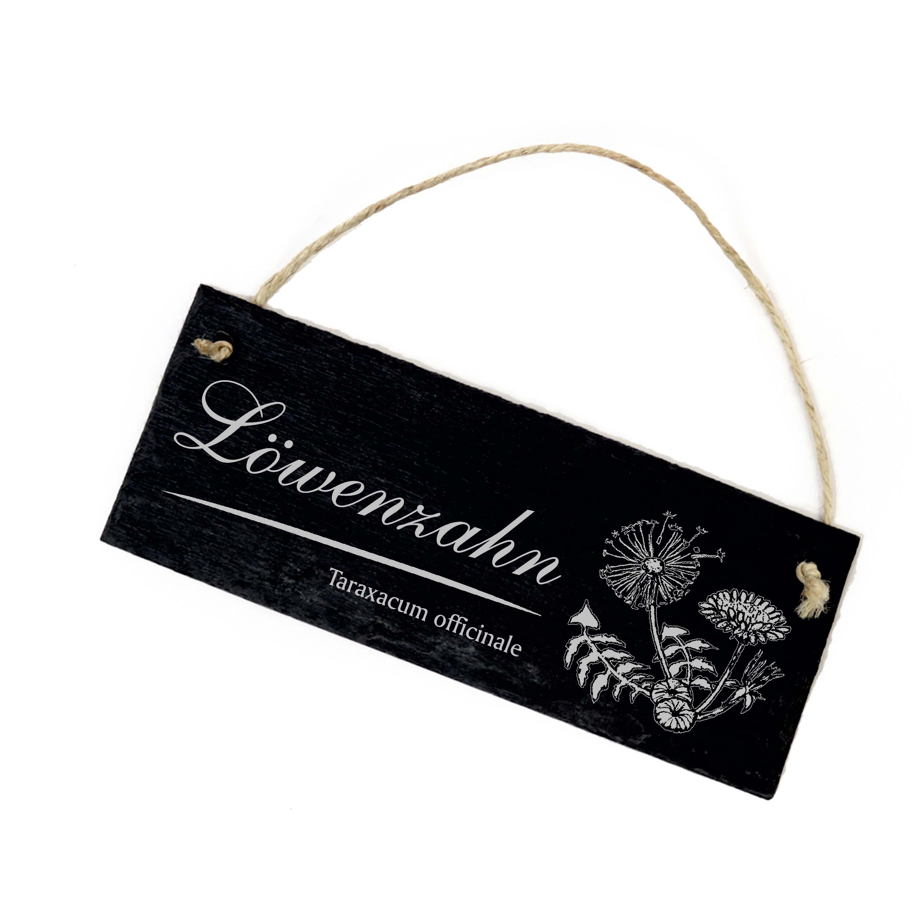 Schiefertafel Löwenzahn - Taraxacum officinale - 22 x 8 cm - Küche Kräuter Garten