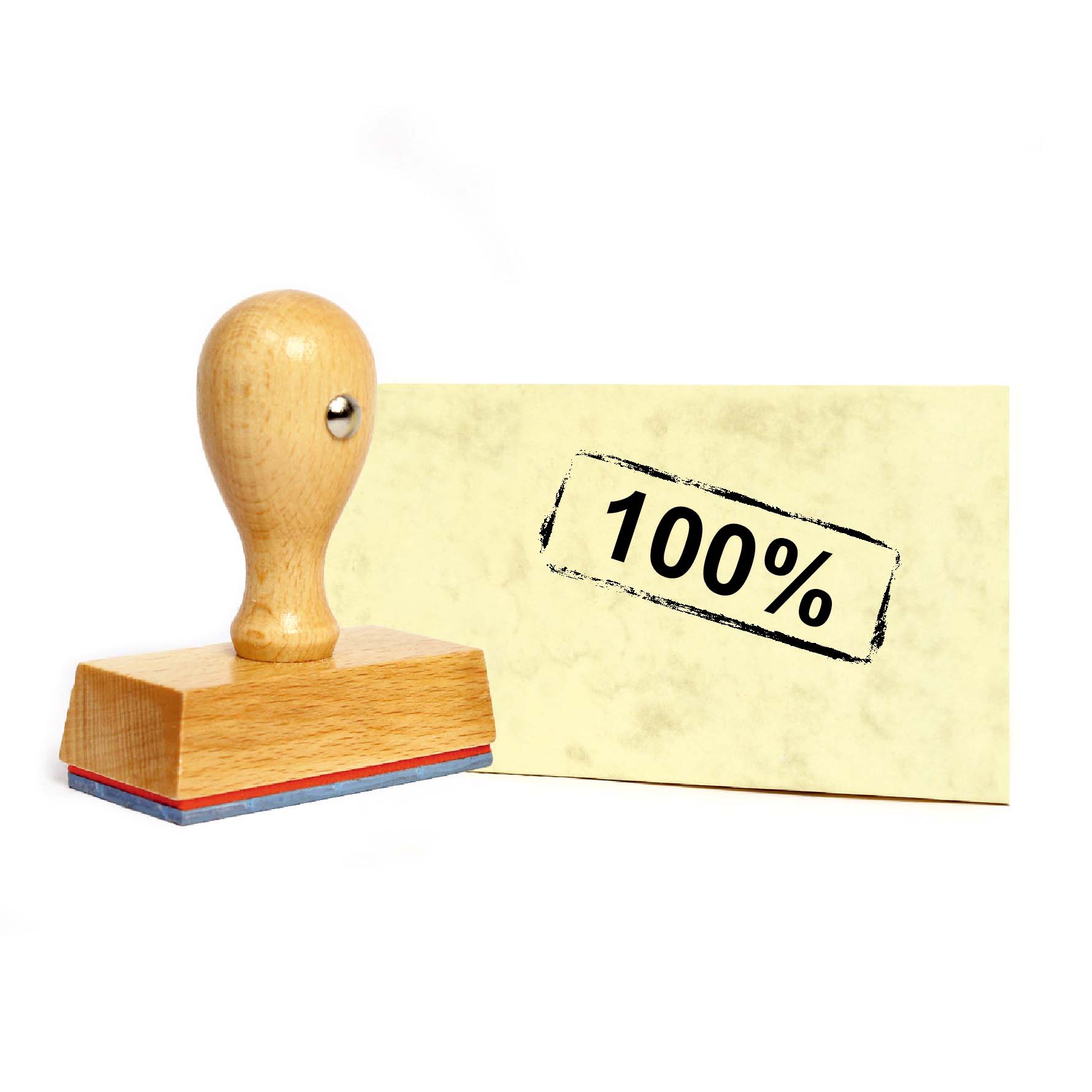 Lehrerstempel Stempel - 100% - Holzstempel Schulstempel Motivation Bewertung Bürostempel 49 x 19 mm