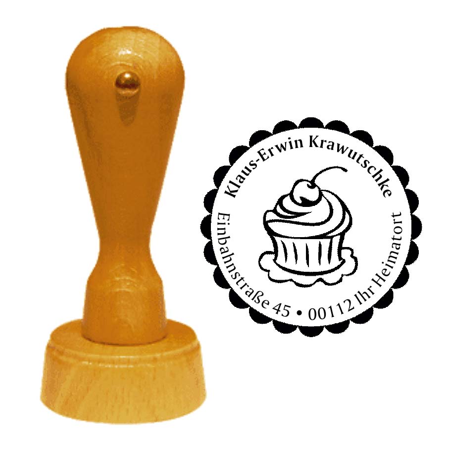 Adressenstempel « CUPCAKE » mit persönlichem Wunschtext