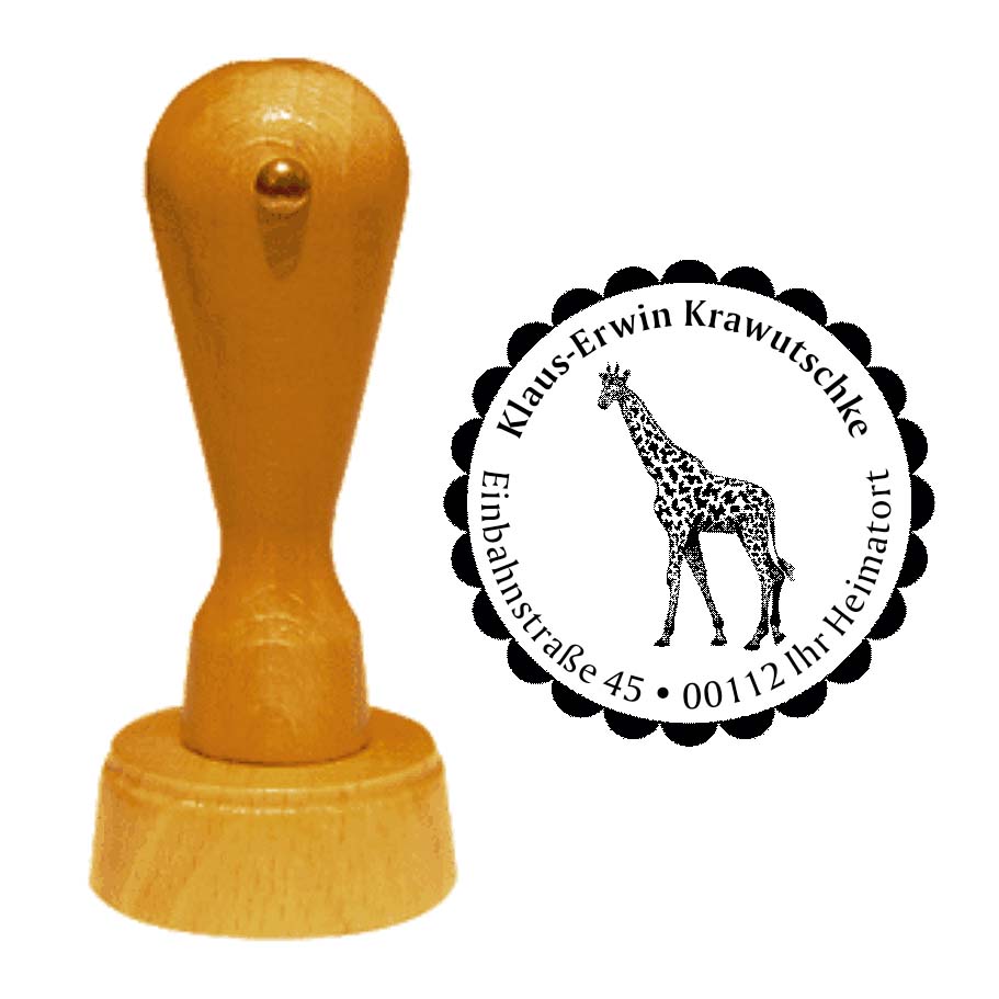Adressenstempel « GIRAFFE 02 » mit persönlichem Wunschtext