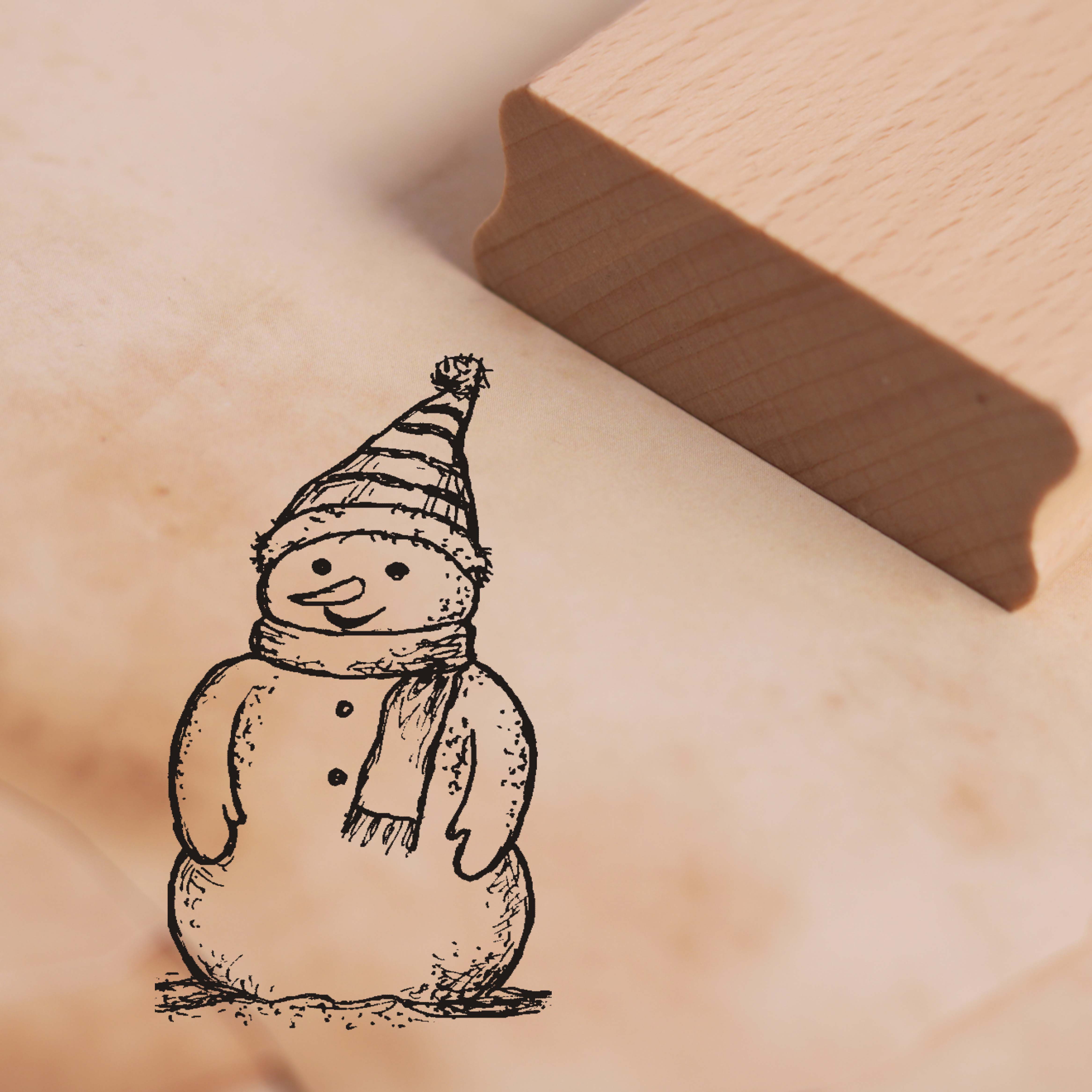 Motivstempel Schneemann Stempel Winter - ca. 28mm x 48mm