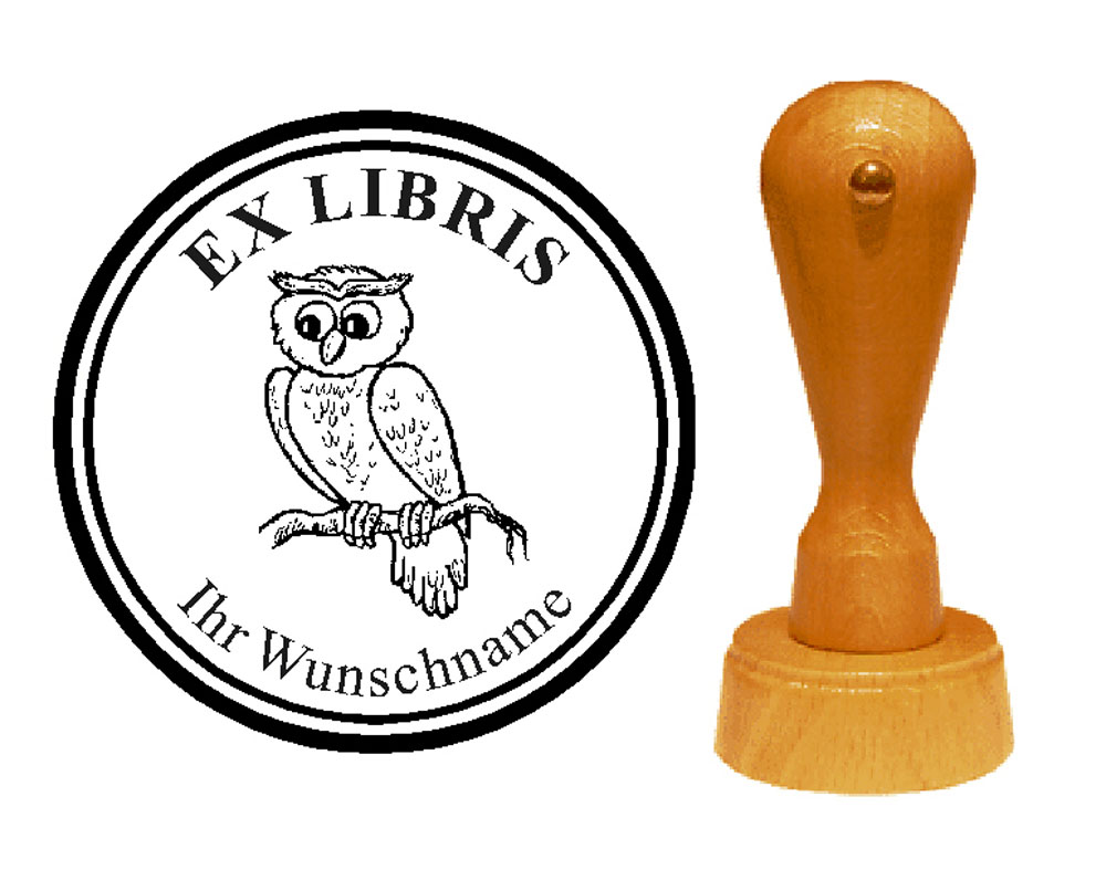 Ex Libris « Eule 06 » mit persönlichem Namen