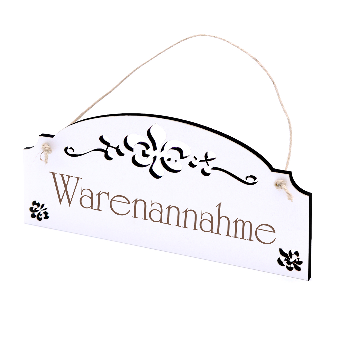 Schild Warenannahme - Vintage Türschild mit Ornamenten