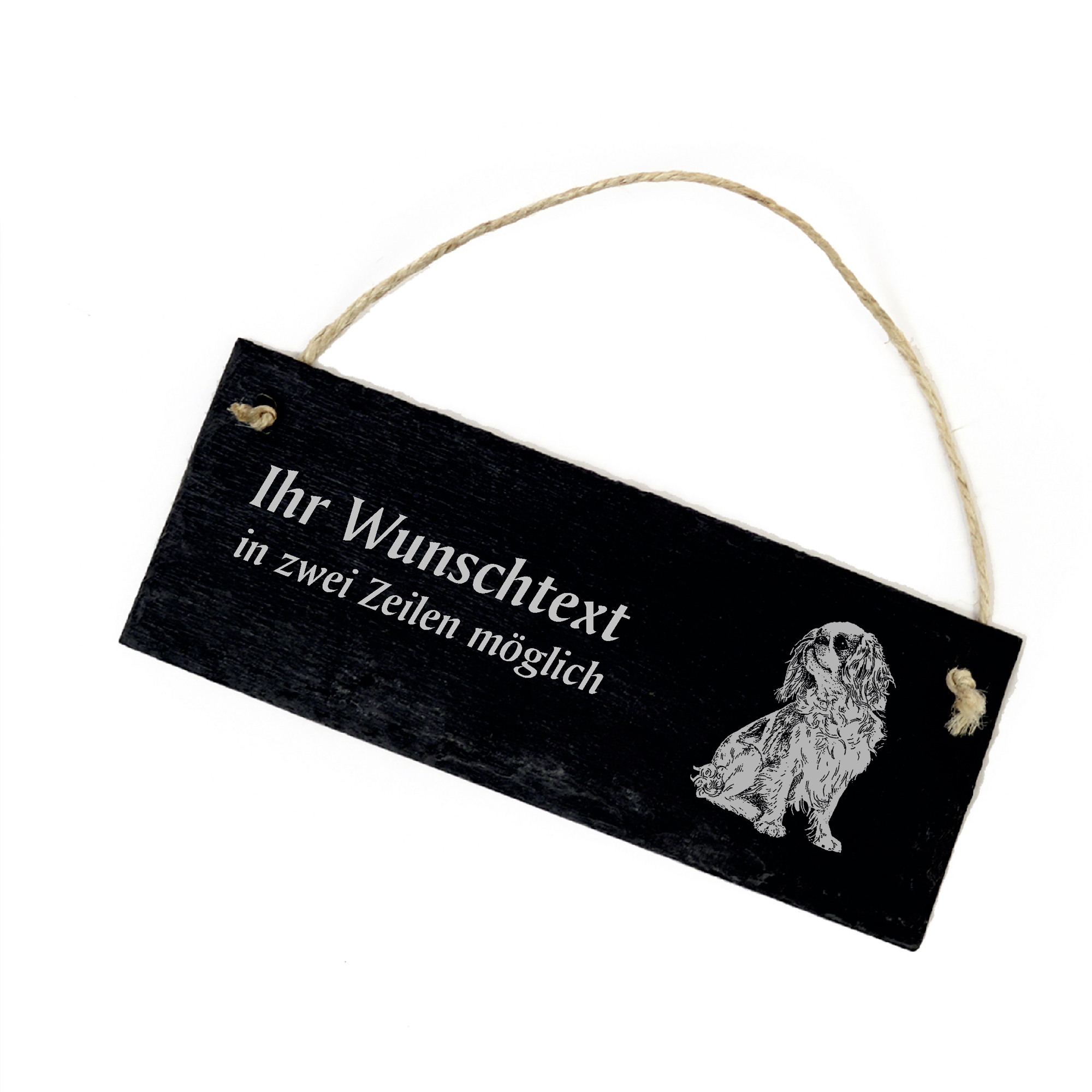 Hundeschild Cavalier King Charles Spaniel Türschild  Schiefer - personalisiert - 22cm x 8cm