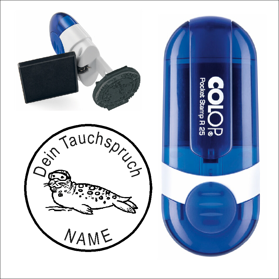Taucherstempel « Seerobbe mit Taucherbrille 2 »