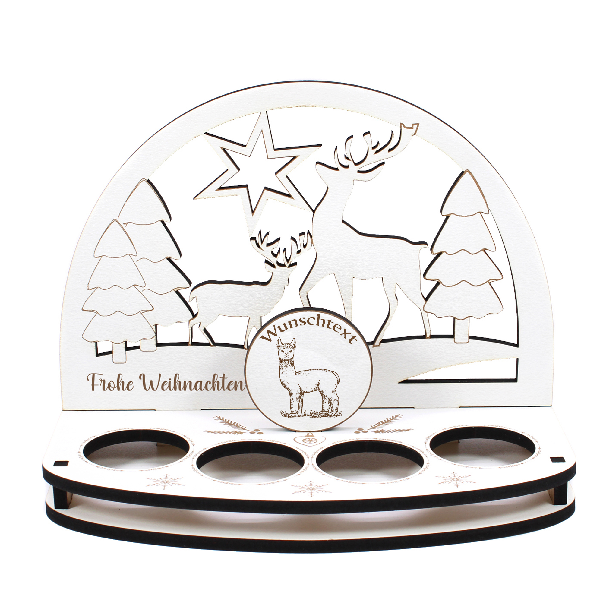 Deko Schwibbogen Alpaka Lama Teelichthalter personalisiert Weihnachten Weihnachtsdekoration
