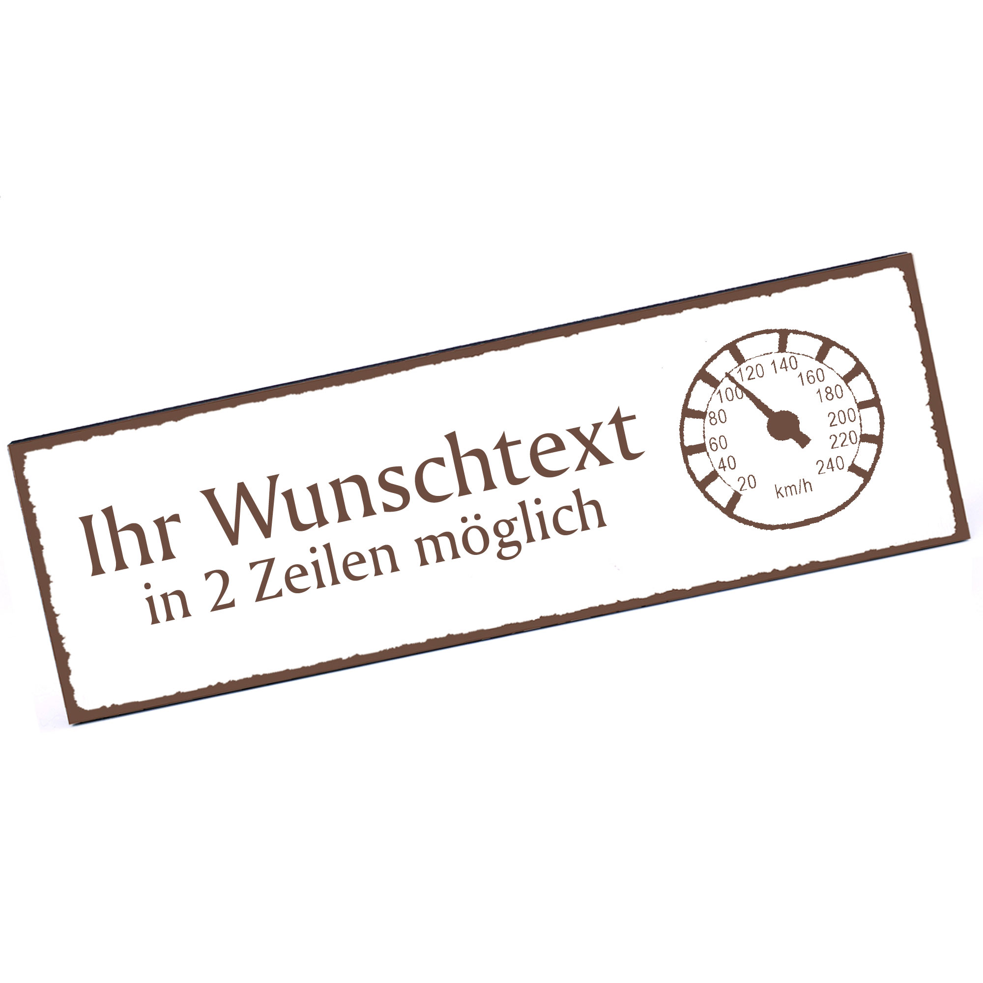 Türschild Tacho  Namensschild personalisiert mit Gravur - 150mm x 50mm - selbstklebend