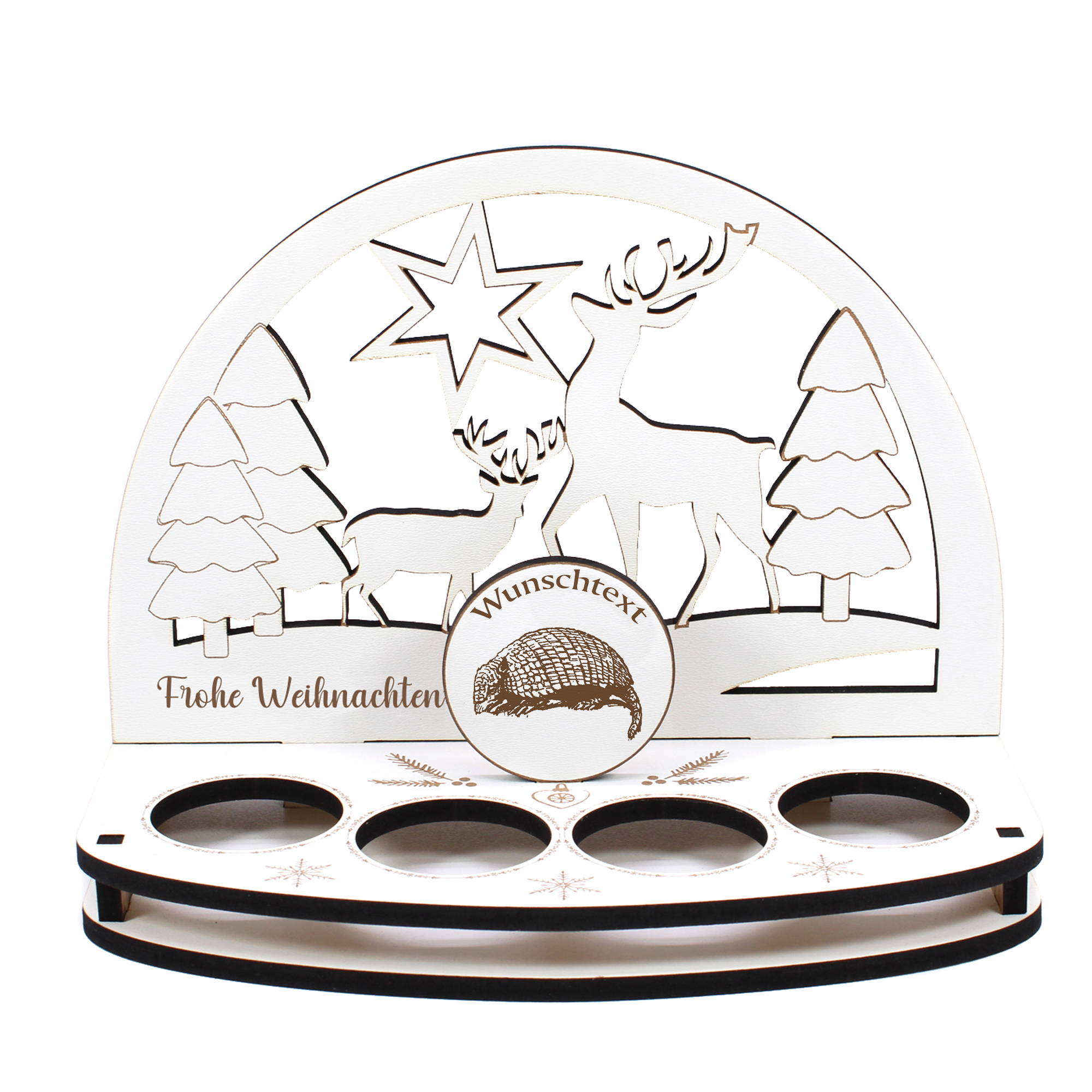 Deko Schwibbogen Armadillo Bears Gürteltier Teelichthalter personalisiert Weihnachten Weihnachtsdeko