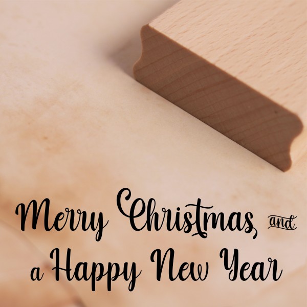 Motivstempel Merry Christmas and a happy new year Stempel 68 x 25 mm