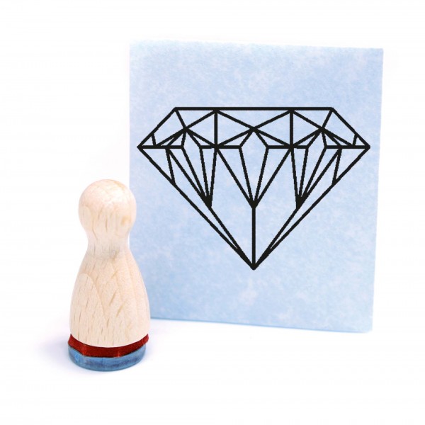 Ministempel Diamant - Holzstempel mini Motivstempel Ø12 mm