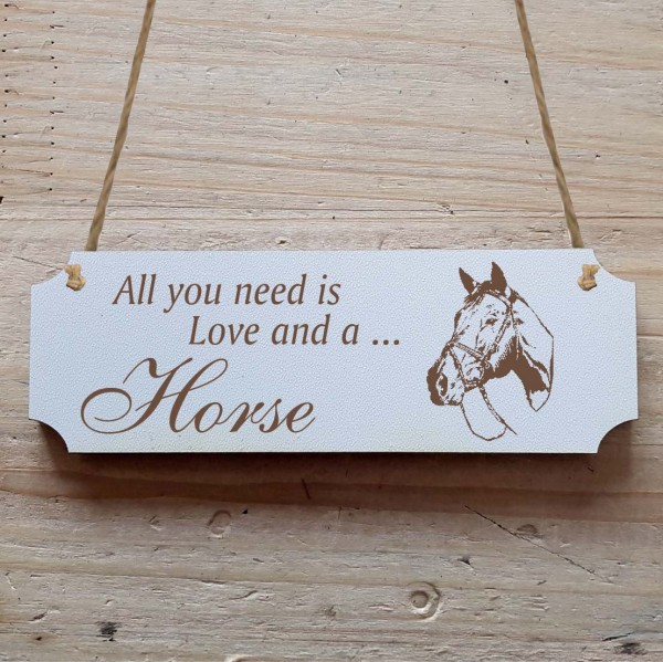 Dekoschild « All you need is Love and a Horse » Pferd 8