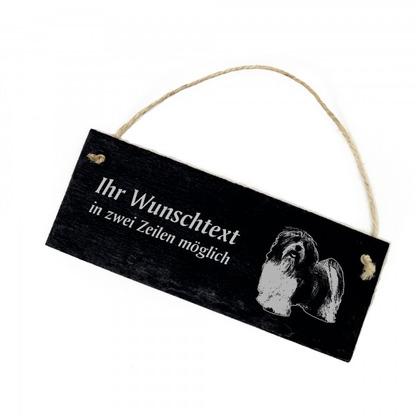 Hundeschild Havaneser Türschild Schiefer - personalisiert - 22cm x 8cm