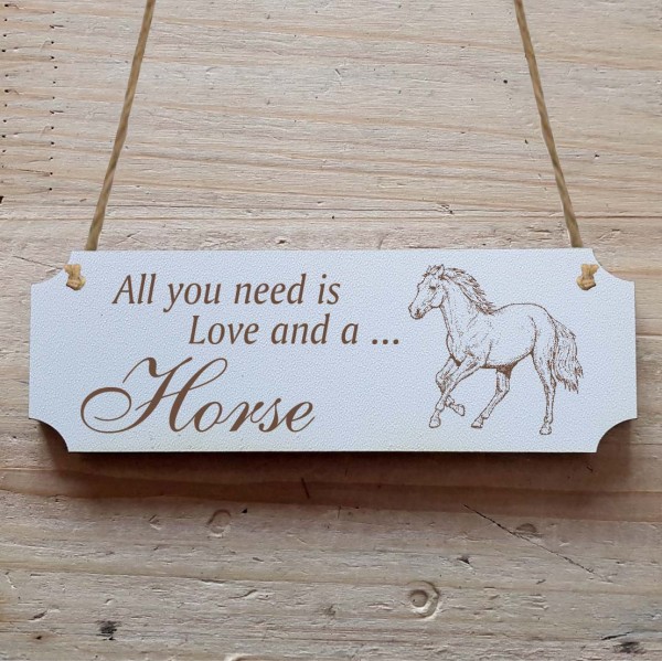 Dekoschild « All you need is Love and a Horse » Pferd 6