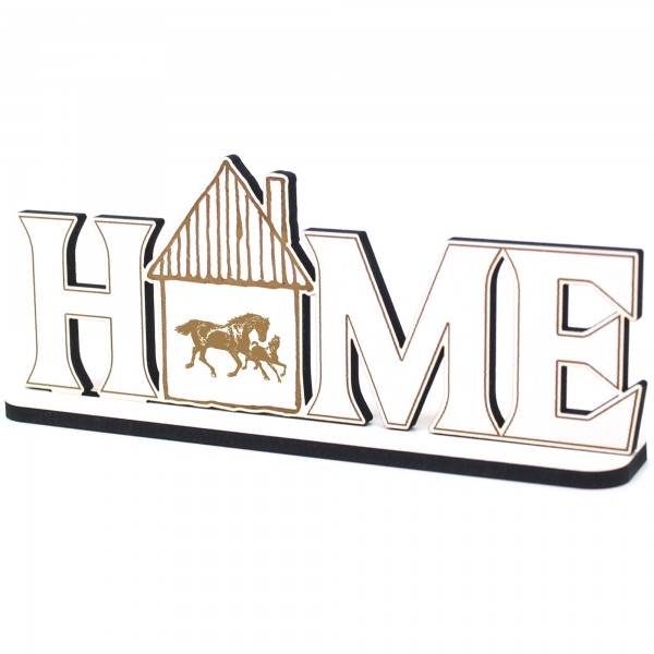 Deko Home Aufsteller Holz - Pferde mit Fohlen - 28x12 cm Holzdeko