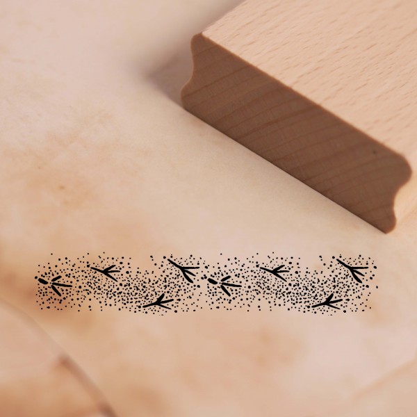 Motivstempel Vogelspuren im Sand Bordüre Stempel 98 x 18 mm