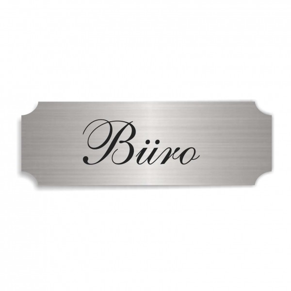Schild « BÜRO » selbstklebend - Aluminium Look - silber