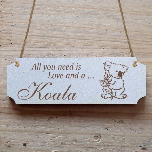 Dekoschild « All you need is Love and a Koala » Koala