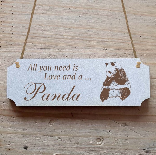 Dekoschild « All you need is Love and a Panda » Panda