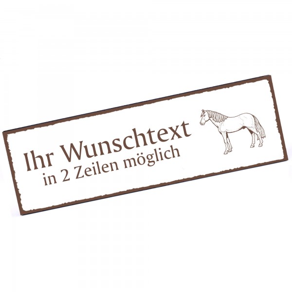 Türschild Hannoveraner Pferd Namensschild personalisiert mit Gravur - 150mm x 50mm - selbstklebend