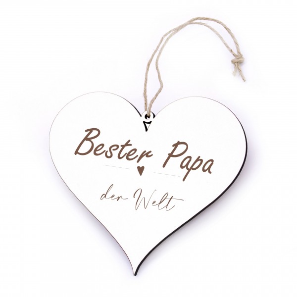 Herz Schild Bester Papa der Welt - minimalistisch - Geschenk Vatertag