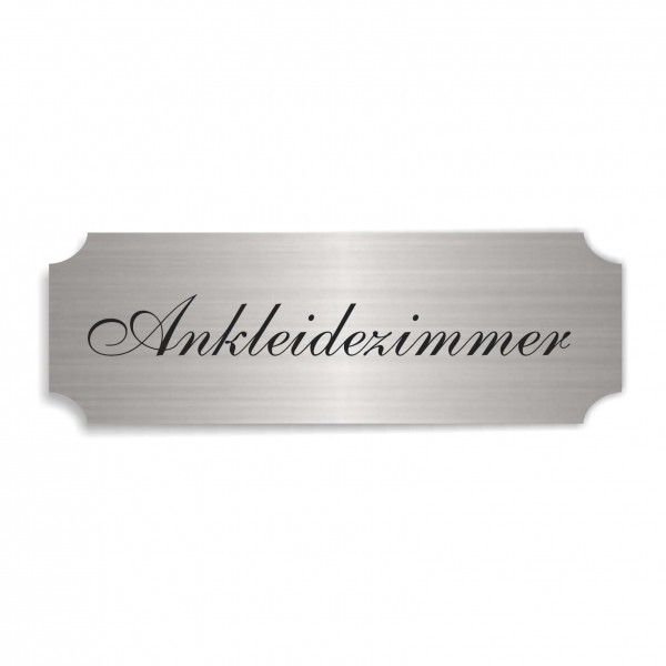 Schild « ANKLEIDEZIMMER » selbstklebend - Aluminium Look - silber