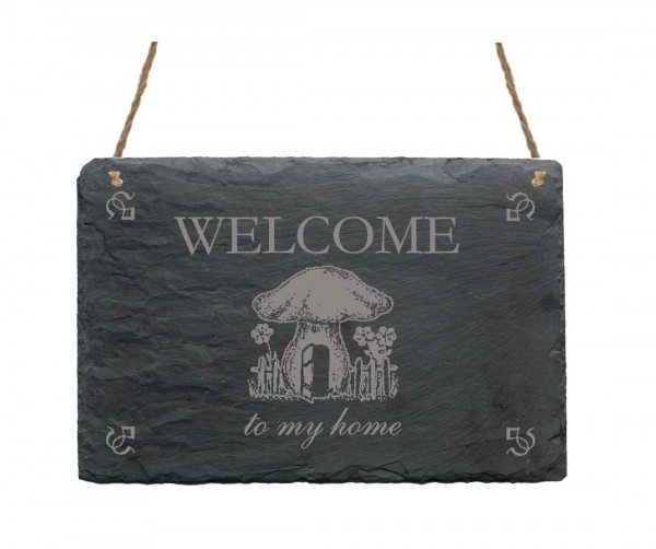 Schiefertafel « Welcome to my home »