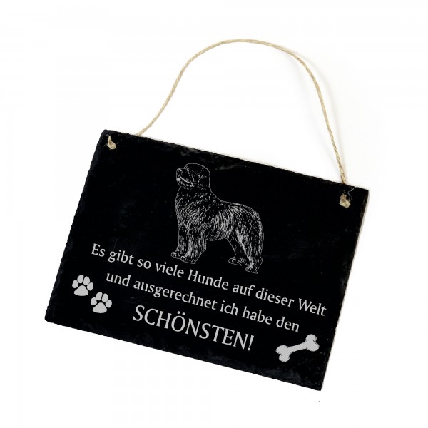 Hundeschild Neufundlaender Schild aus Schiefer - Ich habe den schönsten - 22cm x 16cm