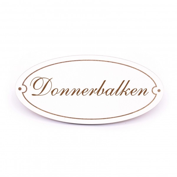 Ovales Türschild Donnerbalken - selbstklebend - 15 x 7 cm