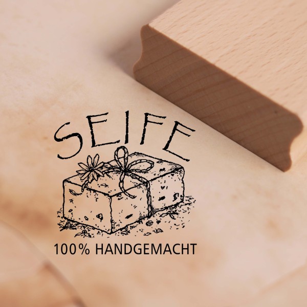 Motivstempel Seife 100% handgemacht - Stempel Holzstempel 38 x 38 mm