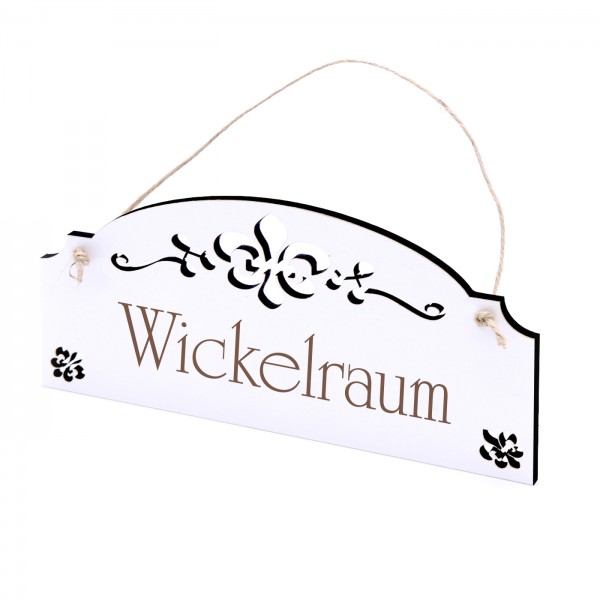 Schild Wickelraum - Vintage Türschild mit Ornamenten