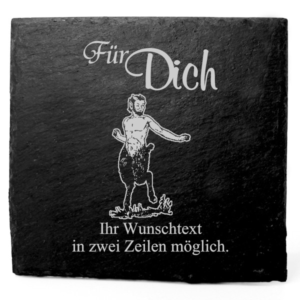 Deko Schiefer Untersetzer personalisiert Faun - Für Dich - 11x11cm