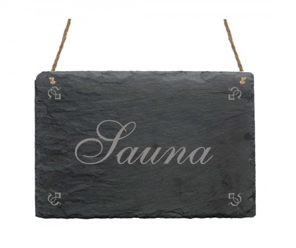Schiefertafel « Sauna »