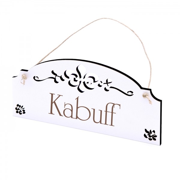 Schild Kabuff - Vintage Türschild mit Ornamenten