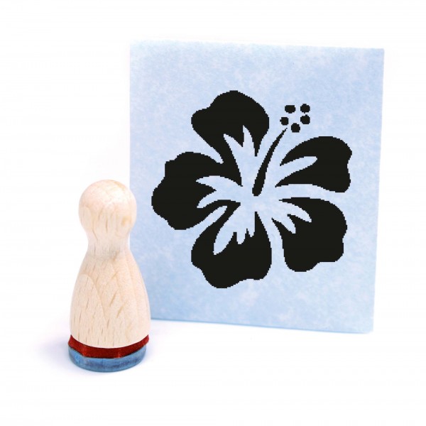 Ministempel Hibiskus Blume - Holzstempel mini Motivstempel Ø12 mm