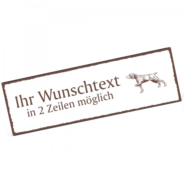 Türschild Weimaraner Namensschild personalisiert mit Gravur - 150mm x 50mm - selbstklebend