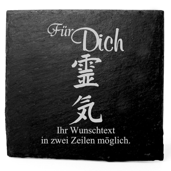 Deko Schiefer Untersetzer personalisiert Reiki - Für Dich - 11x11cm