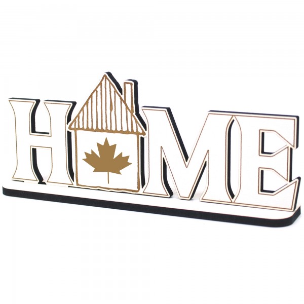 Deko Home Aufsteller Holz - Fahne Canada - 28x12 cm Holzdeko