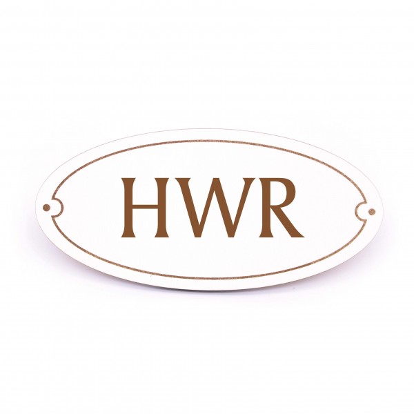 Ovales Türschild HWR - selbstklebend - 15 x 7 cm