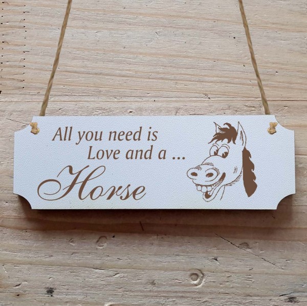 Dekoschild « All you need is Love and a Horse » Pferd 2