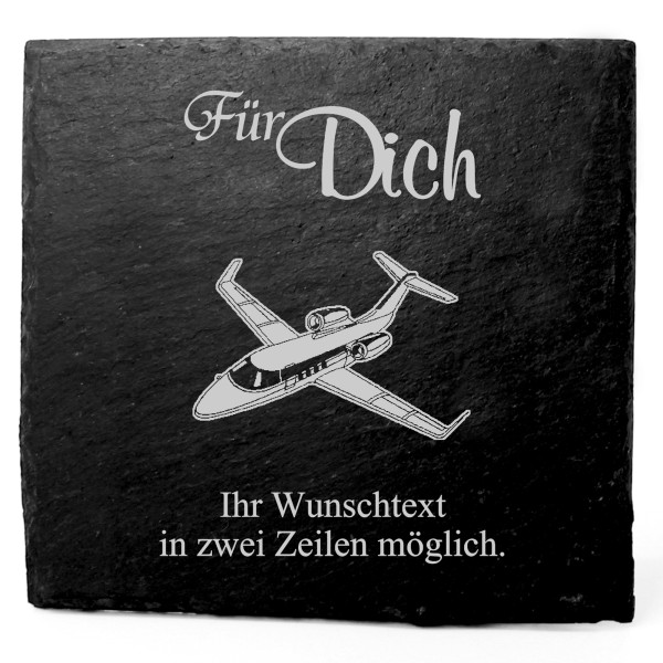 Deko Schiefer Untersetzer personalisiert Jet - Für Dich - 11x11cm