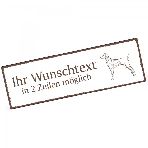Türschild Vizsla Ungarischer Vorstehhund Namensschild personalisiert mit Gravur - 150mm x 50mm - se