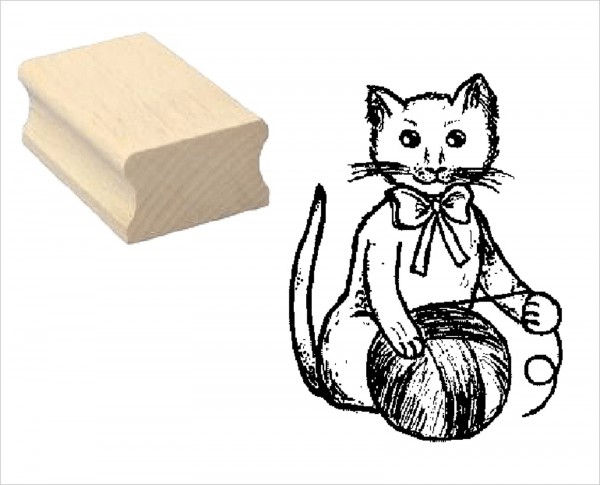 Motivstempel « Katze mit Wollknäuel »