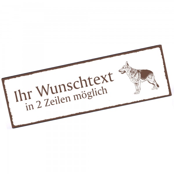 Türschild Deutscher Schäferhund Namensschild personalisiert mit Gravur - 150mm x 50mm - selbstklebe